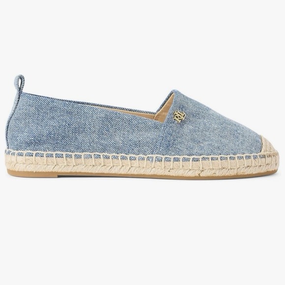 NIB Ralph Lauren Cameryn III Espadrille Women's 7.5 Blue Washed Denim BalletFlat - Picture 1 of 13